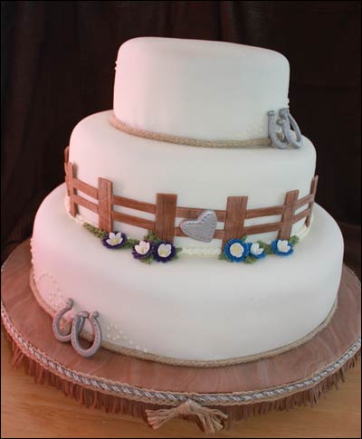 Cowgirl Birthday Cake on Horseshoe Wedding Cake