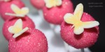 sparkling pink cake pops with butterflies